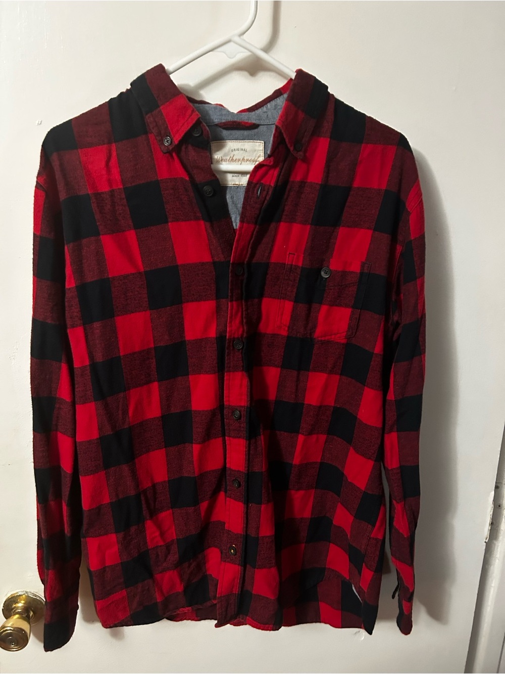 Weatherproof Red and Black Buffalo Plaid Button-Down Shirt